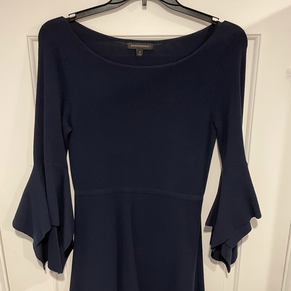 Banana Republic Navy Handkerchief Sleeve Dress - Picture 3 of 10